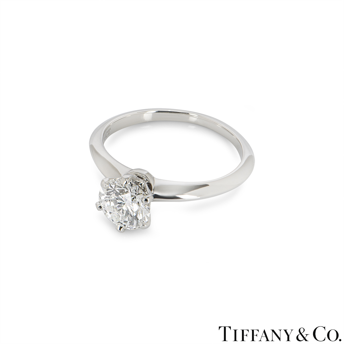 Tiffany & Co. Platinum Diamond Setting Ring 1.26ct H/VS1
